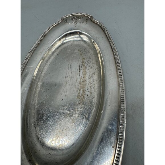 Antique Silverplated Gravy Boat With Attached Oval Tray Community plate READ - Picture 5 of 16